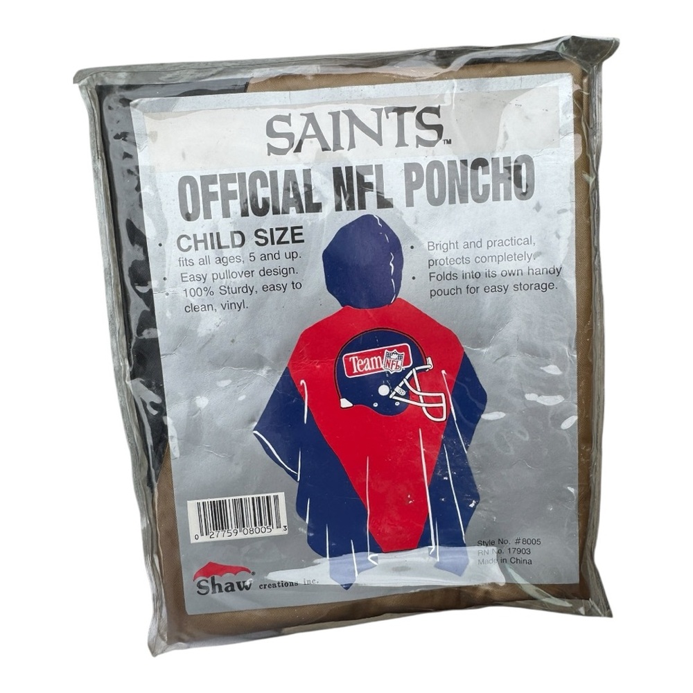 Vintage official NFL poncho by Shaw Creations 

Fits children 5 and up
